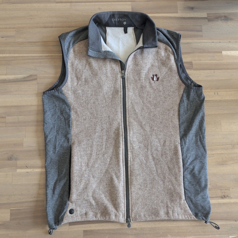 Greyson Sequoia Lux Vest Mens Medium Fawn Heather Full Zip